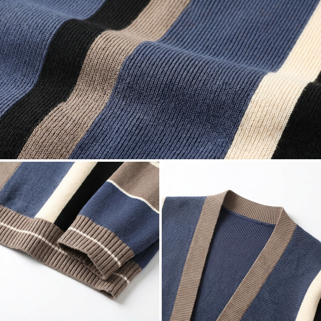 Vercelli Striped Easy Wear Knit Cardigan