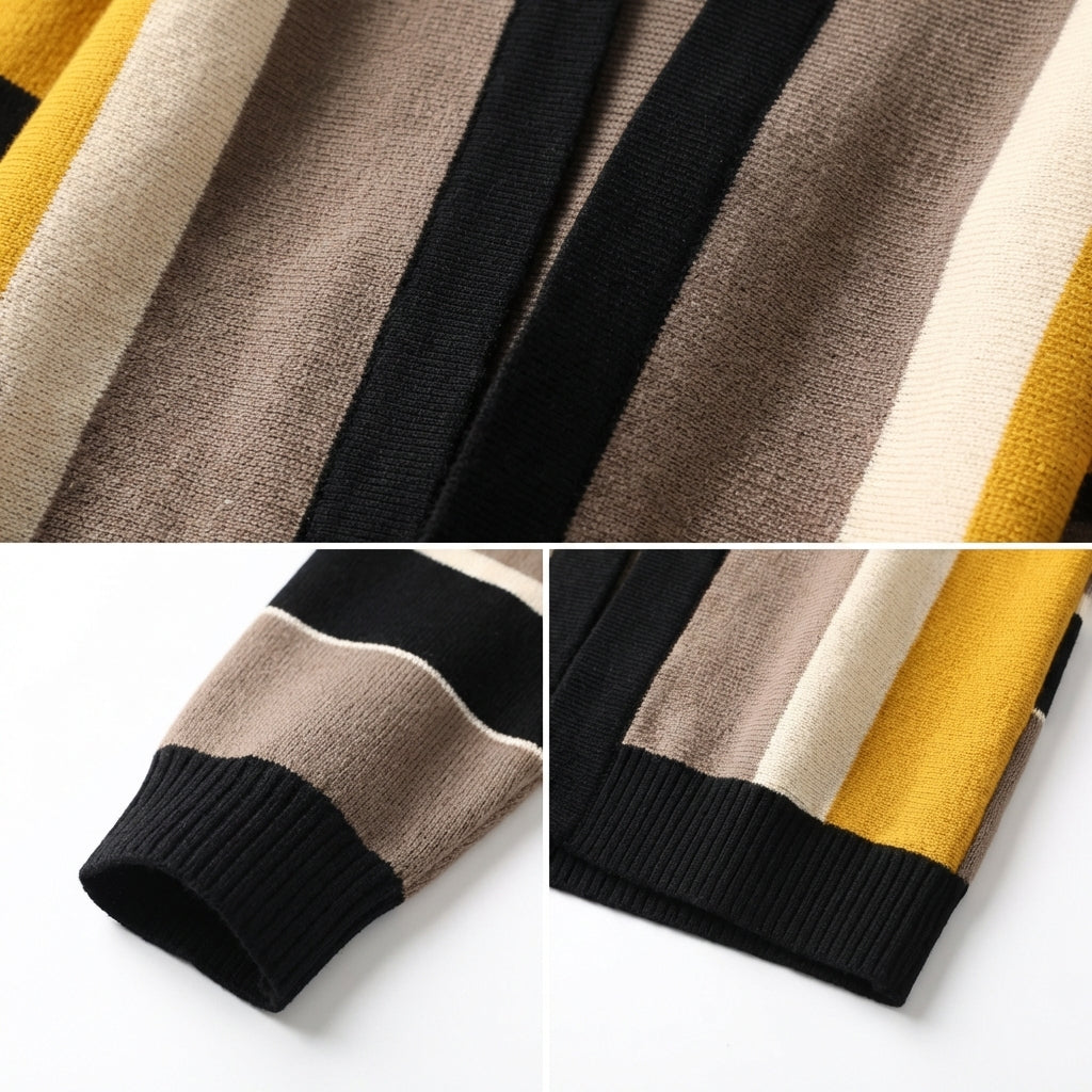 Vercelli Striped Easy Wear Knit Cardigan