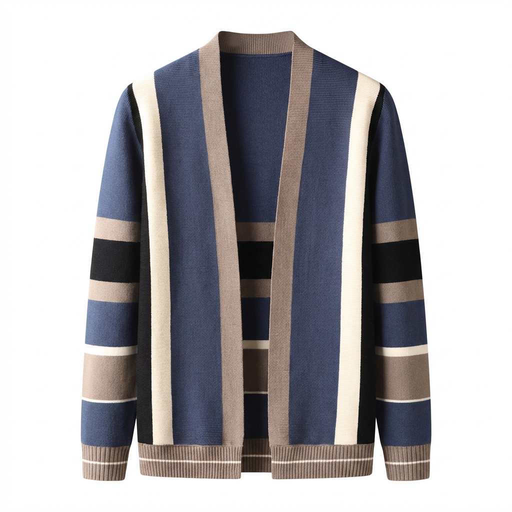 Vercelli Striped Easy Wear Knit Cardigan