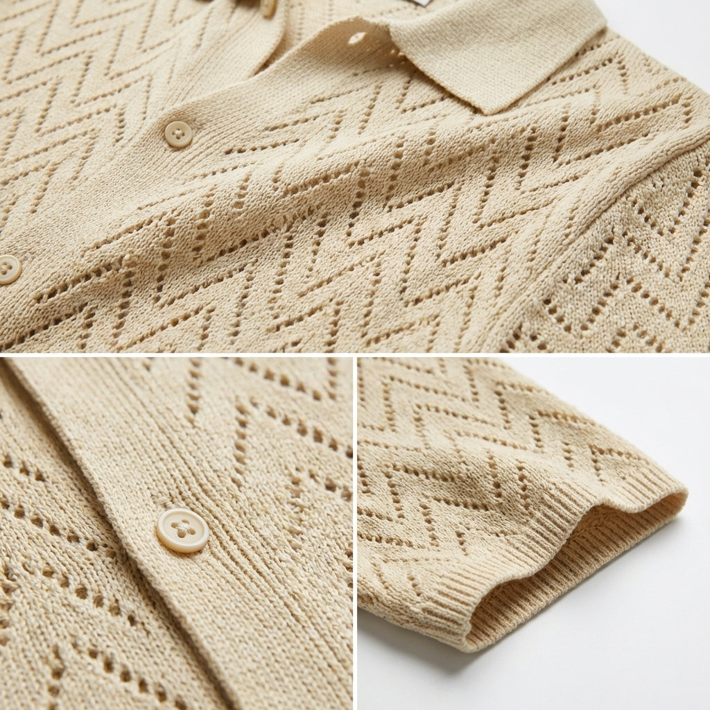 Vigevano Lace-Weave Button Shirt