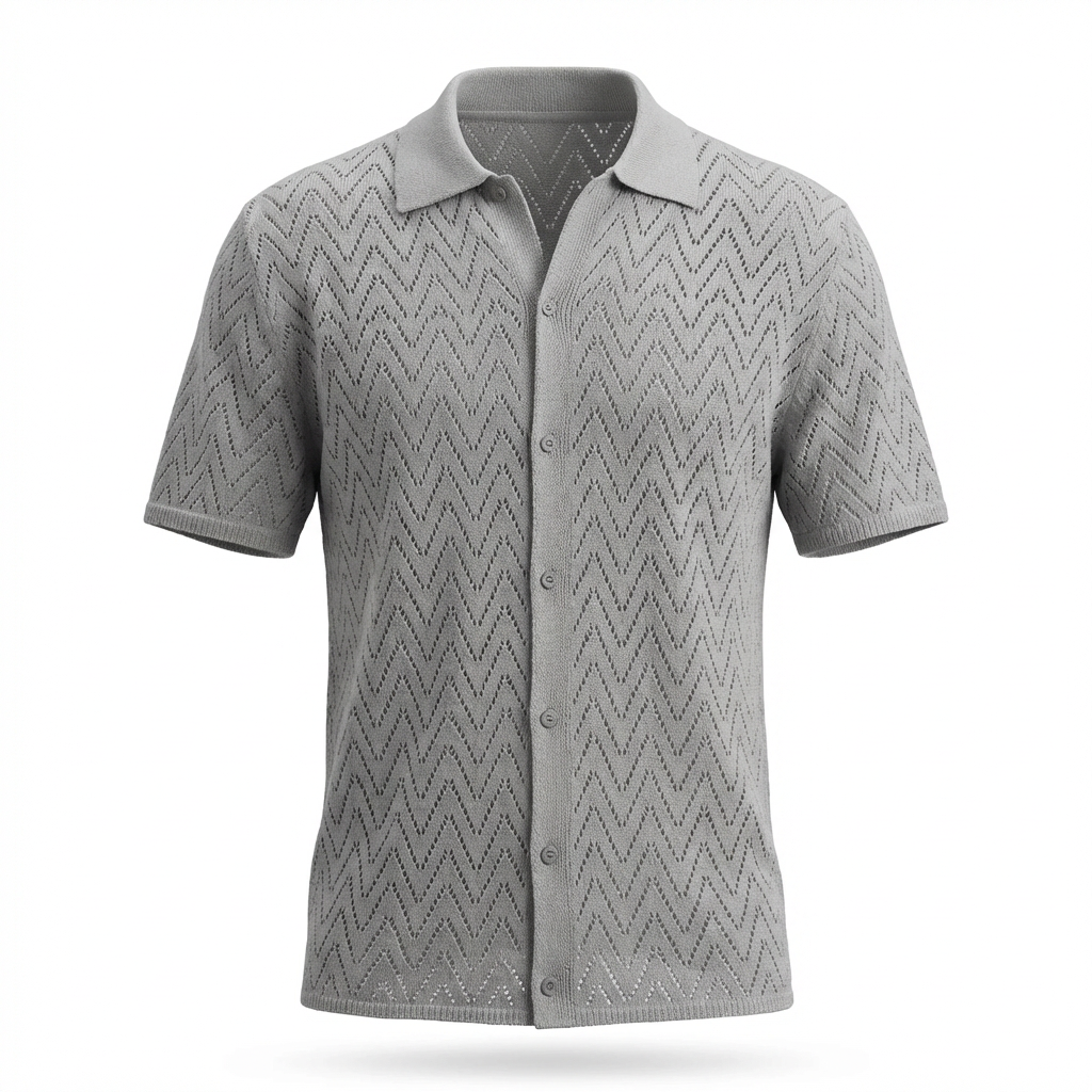 Vigevano Lace-Weave Button Shirt
