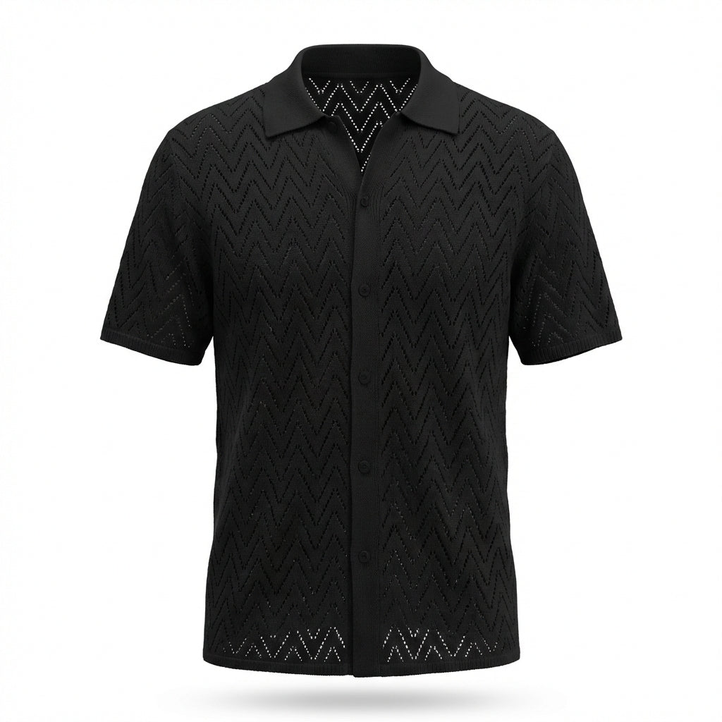 Vigevano Lace-Weave Button Shirt